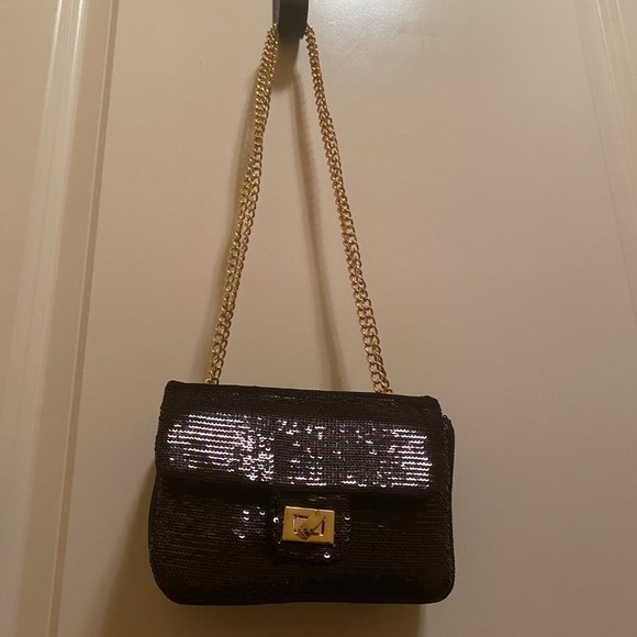 *NEW & NEVER WORN* Black Sparkly Bag - Picture 2 of 5